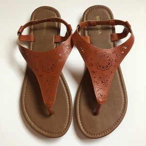 Flower Silhouette Flip Flops